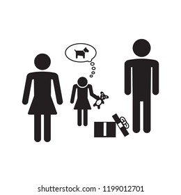 Disappointed and unhappy about gift icon. Vector.