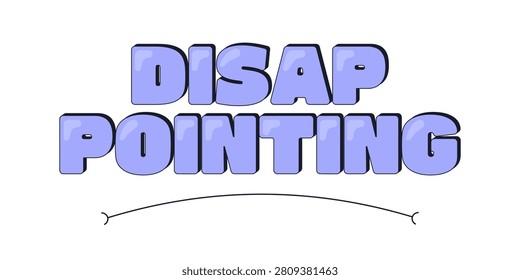 Disappointing internet reaction illustration. Hyped-up content that flops. Unimpressed mouth. Huge letdown and bummer. Underwhelming gamer. Gen z word overlay. Cartoon 2D vector graphic isolated