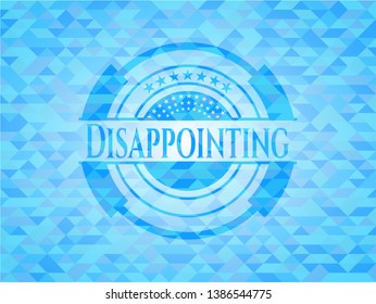 Disappointing light blue emblem with mosaic background