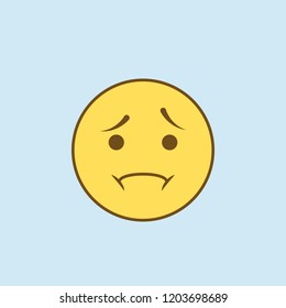 disappointment 2 colored line icon. Simple yellow and brown element illustration. disappointment concept outline symbol design from emoji set