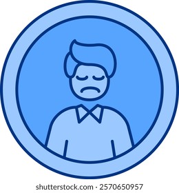 Disappointment Icon - Lineal Blue Style - People Pleaser Theme