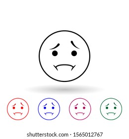 Disappointment multi color icon. Simple thin line, outline vector of emoji icons for ui and ux, website or mobile application