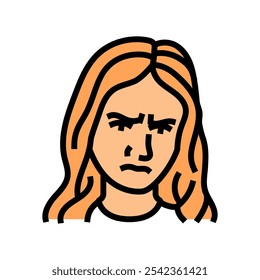 disappointment woman expression color icon vector. disappointment woman expression sign. isolated symbol illustration