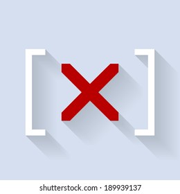 Icono de marca de verificación de desaprobación.