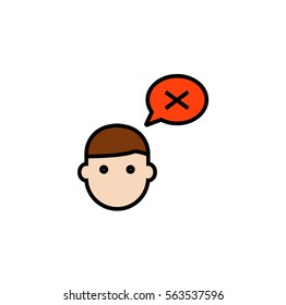 Disapprove flat icon, dislike