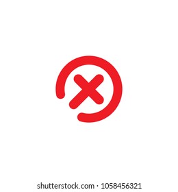 Disapprove linear sign. Cancel web symbol. Isolated red cross simple vector icon. Close window, infographic element, icon UI/UX design.