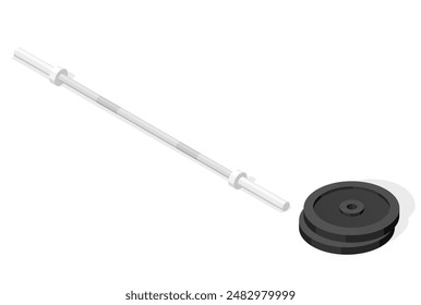 disassembled barbell for bodybuilding vector illustration