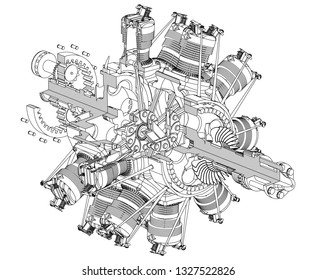 683 Radial engine Stock Vectors, Images & Vector Art | Shutterstock