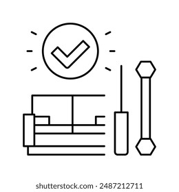 desmontaje y montaje del Vector de iconos de línea de sofá. desmontaje y montaje del signo de sofá.