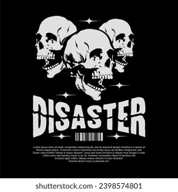 disaster aesthetic graphic design for creative clothing, for streetwear and urban style t-shirts design, hoodies, etc