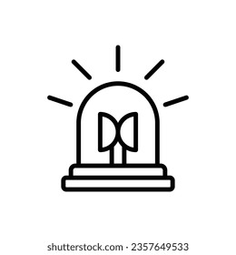 Disaster Alarm Outline Icon Vector Illustration