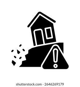 Disaster Alert glyph, mini illustration icon. use for modern concept, print, UI, UX kit, web and app development. Vector related to risk management, business, finance.
