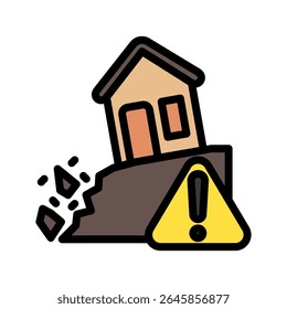 Cor de contorno do Alerta de Desastres, mini ícone de ilustração. use para conceito moderno, impressão, UI, kit UX, desenvolvimento de web e aplicativos. Vetor relacionado com gestão de riscos, negócios, finanças.

