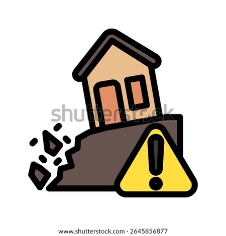 Disaster Alert outline color, mini illustration icon. use for modern concept, print, UI, UX kit, web and app development. Vector related to risk management, business, finance.

