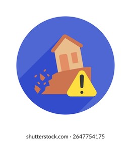 Disaster Alert rounded color, mini illustration icon. use for modern concept, print, UI, UX kit, web and app development. Vector related to risk management, business, finance.