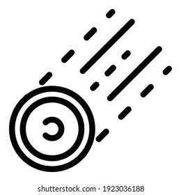 Desaster-Asteroid-Symbol. Rahmendesaster-Asteroid-Vektorsymbol für Webdesign einzeln auf weißem Hintergrund