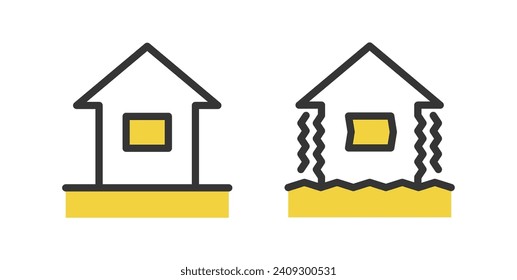 desastre. Antes y después del terremoto. Viviendas resistentes al terremoto.