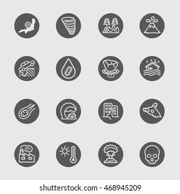 Disaster black circles line icon