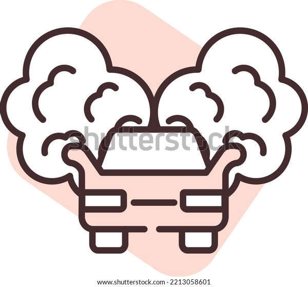 Disaster car air pollution, illustration,\
vector on white\
background.