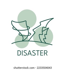 Disaster color icon, logo style