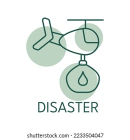 Disaster color icon, logo style