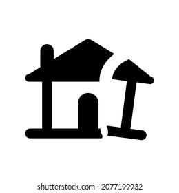 Disaster earthquake home icon.(vector illustration)