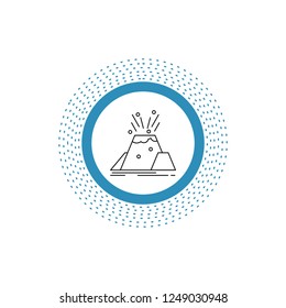 disaster, eruption, volcano, alert, safety Line Icon. Vector isolated illustration
