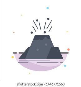disaster, eruption, volcano, alert, safety Flat Color Icon Vector