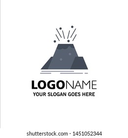 disaster, eruption, volcano, alert, safety Flat Color Icon Vector