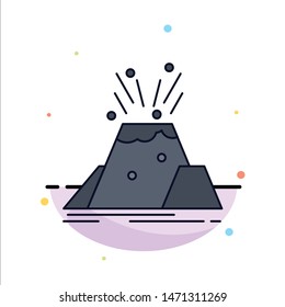 disaster, eruption, volcano, alert, safety Flat Color Icon Vector. Vector Icon Template background
