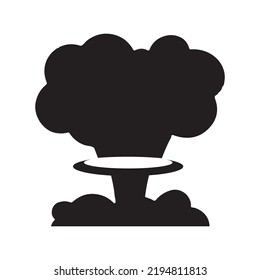Disaster explosion nuclear bomb icon | Black Vector illustration |