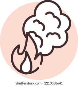 Disaster fire and smoke, illustration, vector on white background.