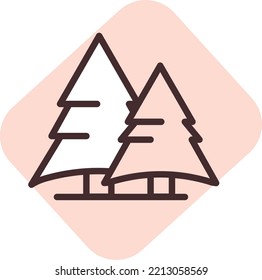 Disaster forest, illustration, vector on white background.