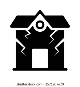 disaster home vector glyph flat icon 