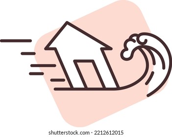 Huracán de desastre, ilustración, vector sobre fondo blanco.