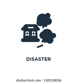 Disaster icon. Black filled vector illustration. Disaster symbol on white background. Can be used in web and mobile.