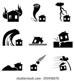 Disaster icon collection or vector set