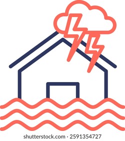 Disaster Icon Line Color Vector Illustration