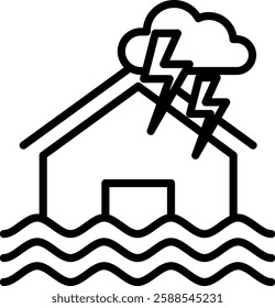 Disaster Icon Line Vector Illustration