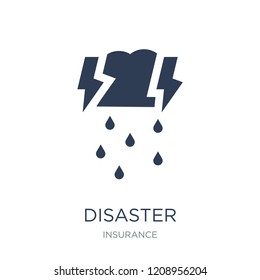 Disaster icon. Trendy flat vector Disaster icon on white background from Insurance collection, vector illustration can be use for web and mobile, eps10