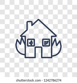 Disaster icon. Trendy linear Disaster logo concept on transparent background from Insurance collection