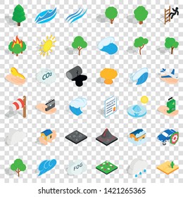 Disaster icons set. Isometric style of 36 disaster vector icons for web for any design