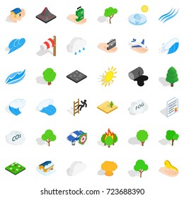 Disaster icons set. Isometric style of 36 disaster vector icons for web isolated on white background
