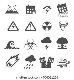 disaster icons set vector
