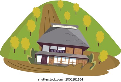 Disaster landslide housing natural disaster illustration
