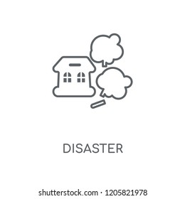 Disaster linear icon. Disaster concept stroke symbol design. Thin graphic elements vector illustration, outline pattern on a white background, eps 10.