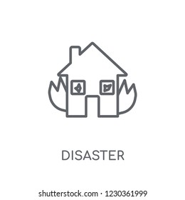 Disaster linear icon. Modern outline Disaster logo concept on white background from Insurance collection. Suitable for use on web apps, mobile apps and print media.