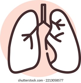 Disaster lung pollution, illustration, vector on white background.