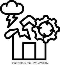 Disaster Management Icon Outline Vector Illustration