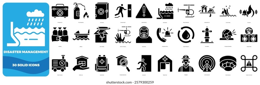 disaster management icons element for design